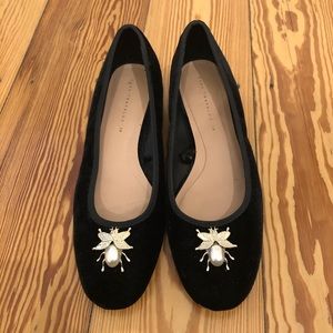 Zara Heeled Flats with Insect Brooch